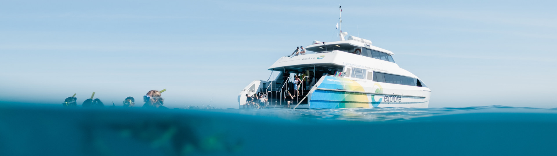 Explore Snorkelers heading off to see the Great Barrier Reef